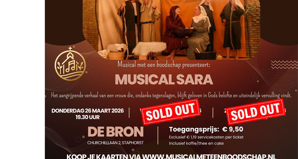 Musical Sara bijna uitverkocht: alleen nog kaarten voor donderdagavond