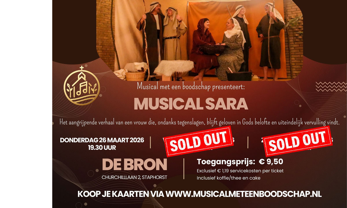 Musical Sara bijna uitverkocht: alleen nog kaarten voor donderdagavond