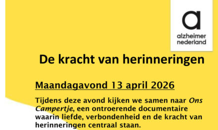 Alzheimer trefpunt in Buurtstee Rouveen, ‘de kracht van herinneringen’