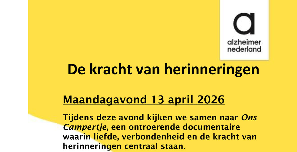 Alzheimer trefpunt in Buurtstee Rouveen, ‘de kracht van herinneringen’