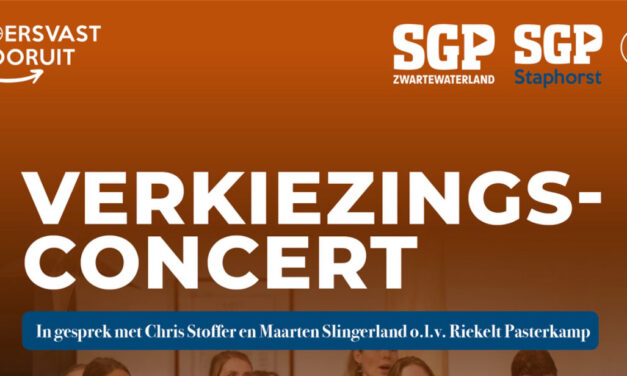 SGP Staphorst en Zwartewaterland organiseren verkiezingsconcert in Hasselt