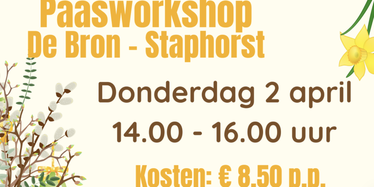 De vrijwilligers van Stichting BIND in Staphorst organiseren weer een gezellige paasworkshop!