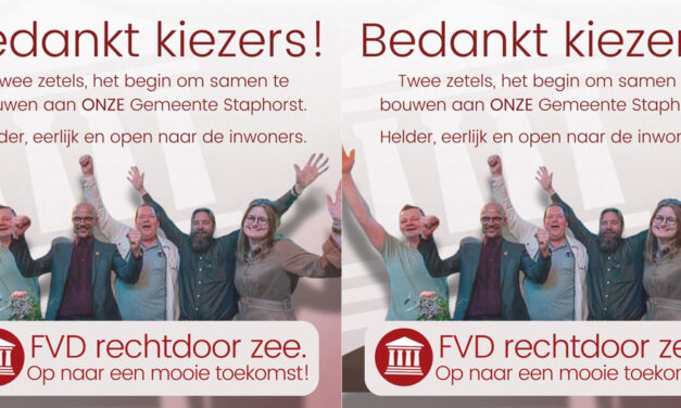FvD Staphorst bedankt kiezers