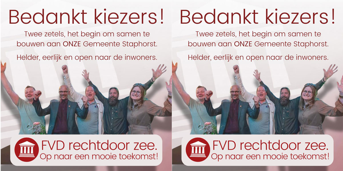 FvD Staphorst bedankt kiezers
