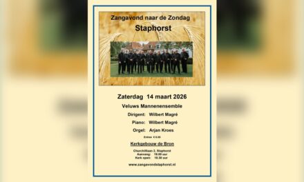 Veluws Mannenensemble bij Zangavond naar de Zondag Staphorst