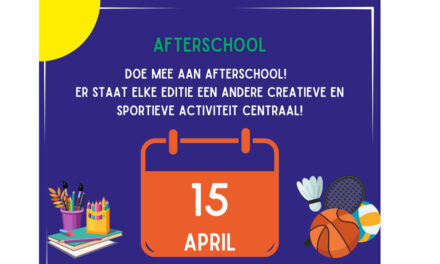 Afterschool op 15 april in het jongerencentrum!