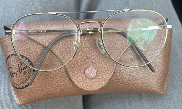 Bril in Ray Ban hoes gevonden