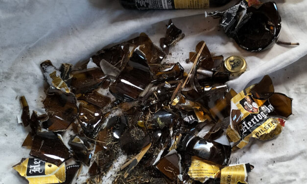 Glasscherven in de speeltuin aan Moerbeilaan/Beukenlaan Rouveen