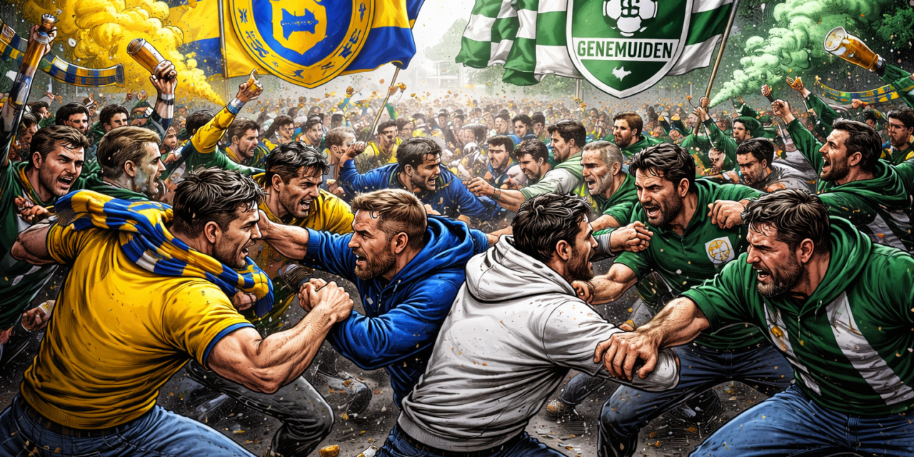 Grote vechtpartij na wedstrijd vv Staphorst en SC Genemuiden op Viaductweg in Staphorst