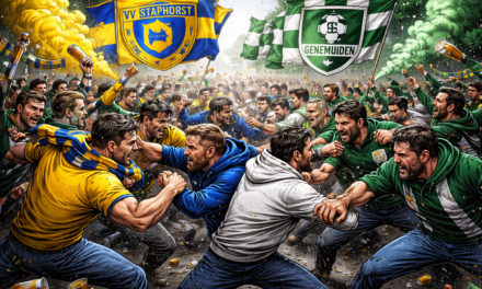 Grote vechtpartij na wedstrijd vv Staphorst en SC Genemuiden op Viaductweg in Staphorst