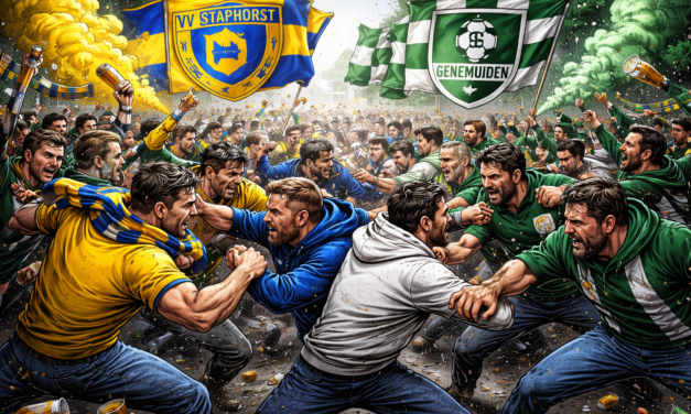 Grote vechtpartij na wedstrijd vv Staphorst en SC Genemuiden op Viaductweg in Staphorst