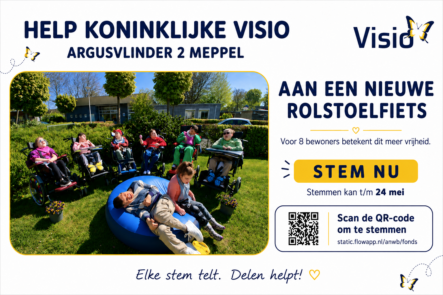 Oud-inwoners uit gemeente Staphorst hopen op stemmen voor nieuwe rolstoelfiets