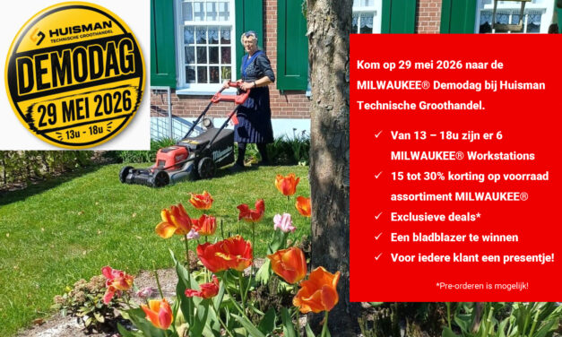 Kom op 29 mei 2026 naar de MILWAUKEE® Demodag bij Huisman Technische Groothandel.
