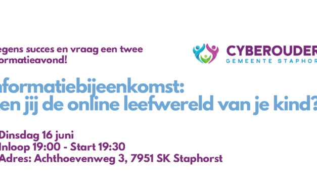 Uitnodiging informatiebijeenkomst 16 juni – Cyberouders