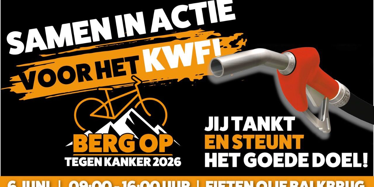 Tank de berg op voor KWF tijdens actiedag bij Fieten Olie in Balkbrug