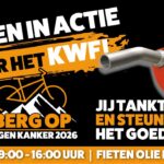 Tank de berg op voor KWF tijdens actiedag bij Fieten Olie in Balkbrug