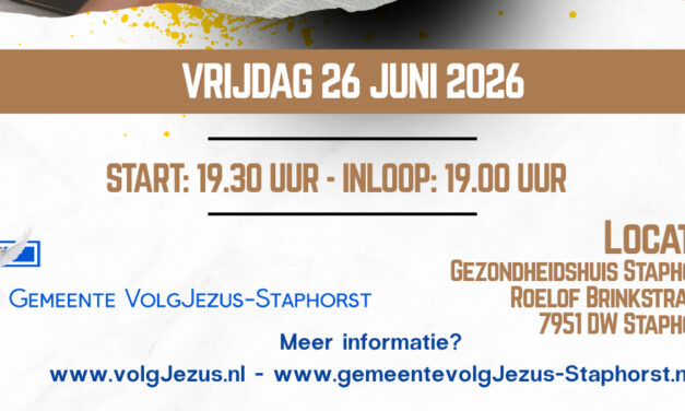Vrijdag 26 juni avond over de Heilige Geest