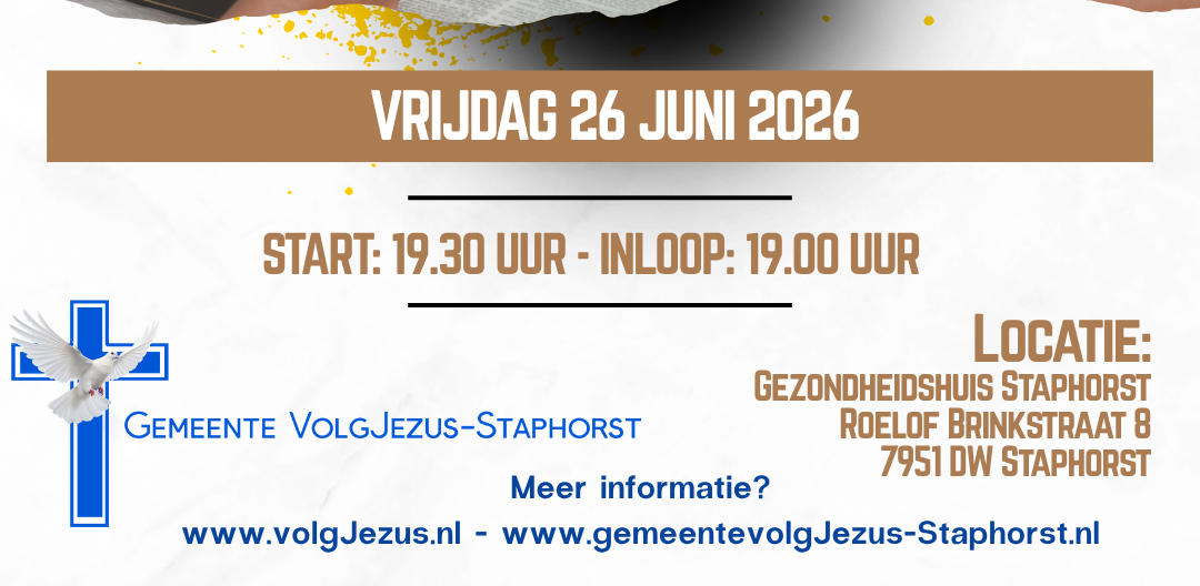 Vrijdag 26 juni avond over de Heilige Geest