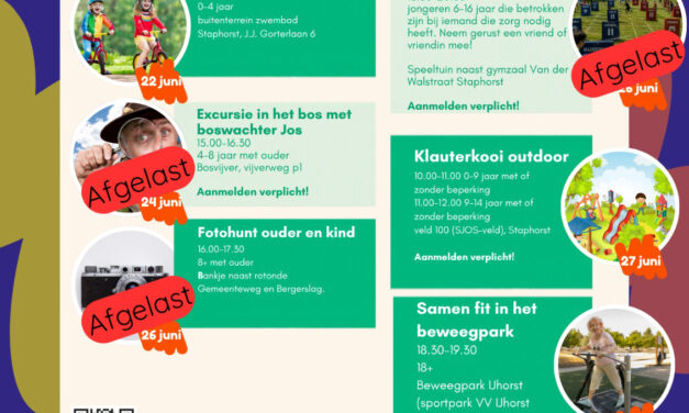 Alle buitenactiviteiten in de middag of avond van Stichting BIND gaan deze week niet door!