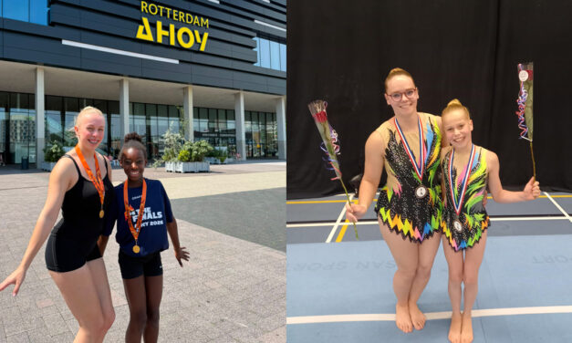 Pleegzusjes uit Staphorst schitteren op NK Acrogym: Nederlands kampioen én bronzen medaille