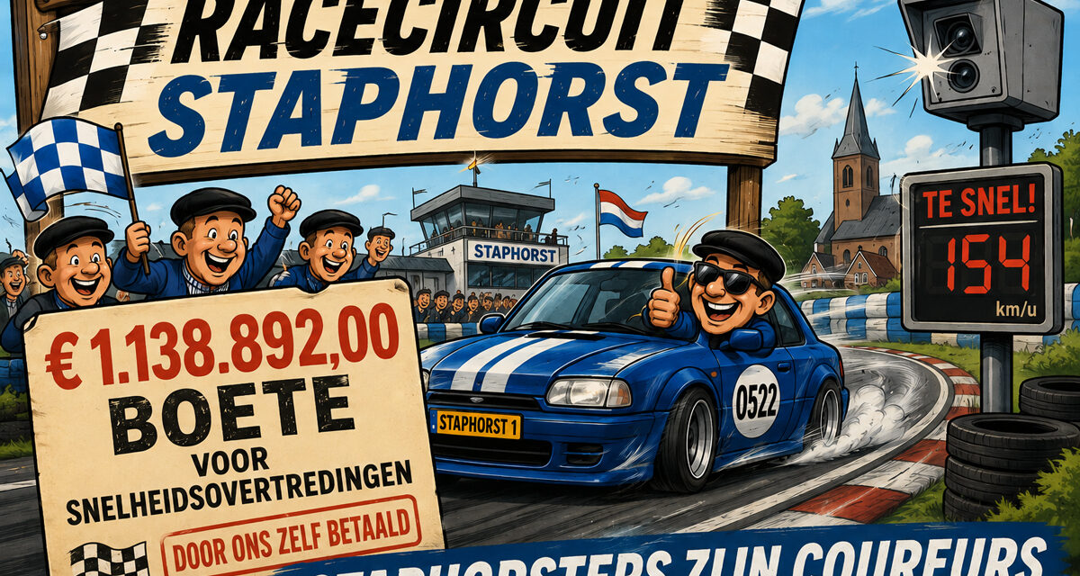 10.541 verkeersboetes in Staphorst, goed voor € 1.529.023,00