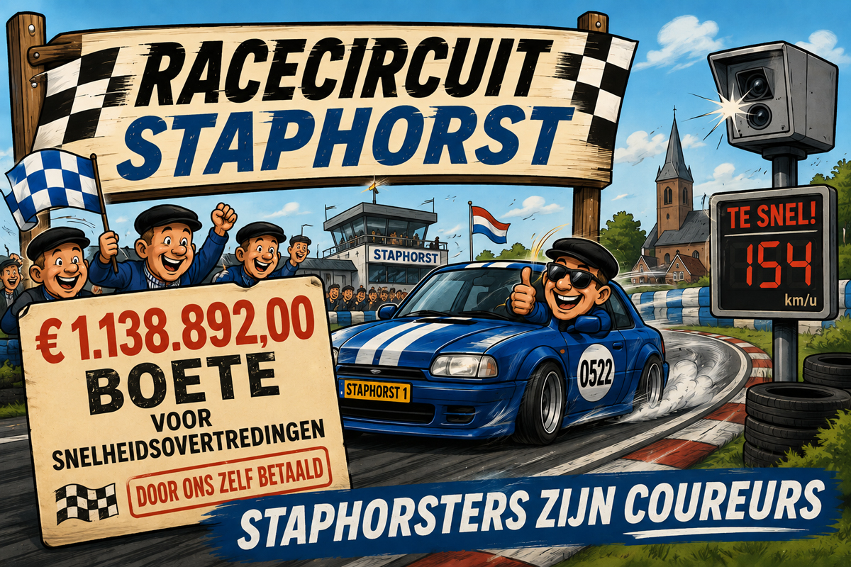 10.541 verkeersboetes in Staphorst, goed voor € 1.529.023,00