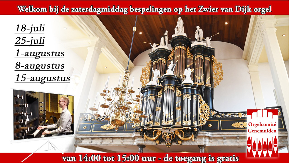 Zaterdagmiddag orgelbespelingen