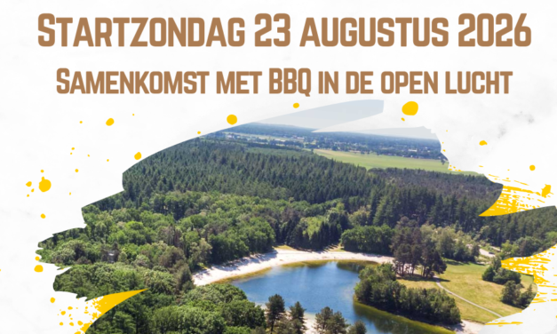 Gemeente volg Jezus houdt open lucht samenkomst bij bosvijver de Zwarte Dennen