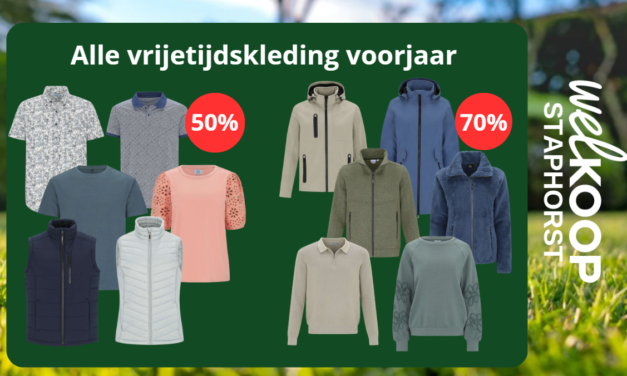 Tot wel 70% korting op alle voorjaars-vrijetijdskleding