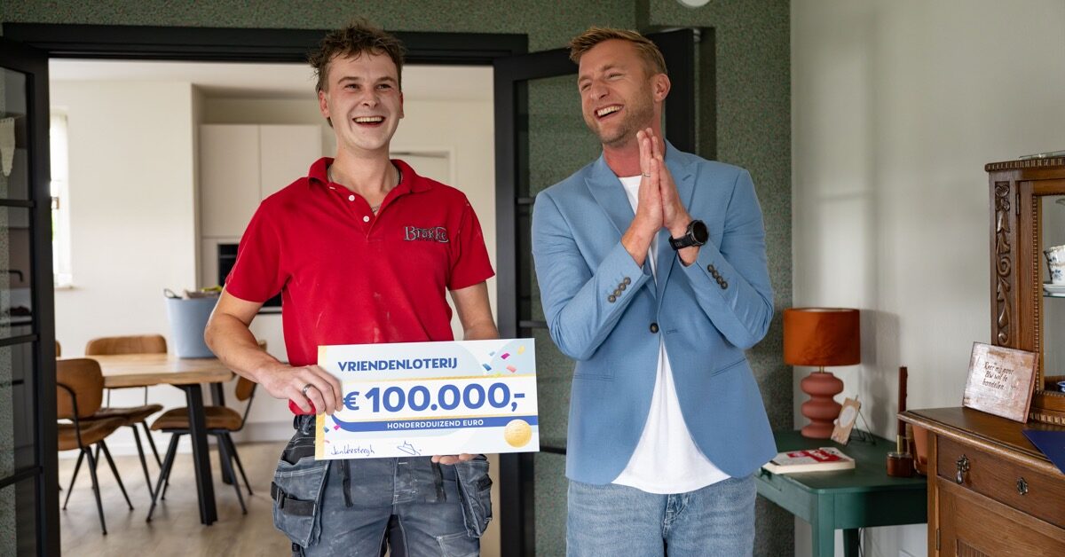 Robbin uit Rouveen wint 100.000 euro bij de VriendenLoterij