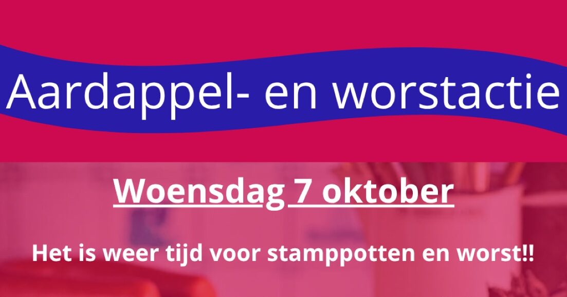 Woensdag 7 oktober is het weer tijd voor de aardappel- en worst actie van RHOE (Rouveen Helpt Oost E