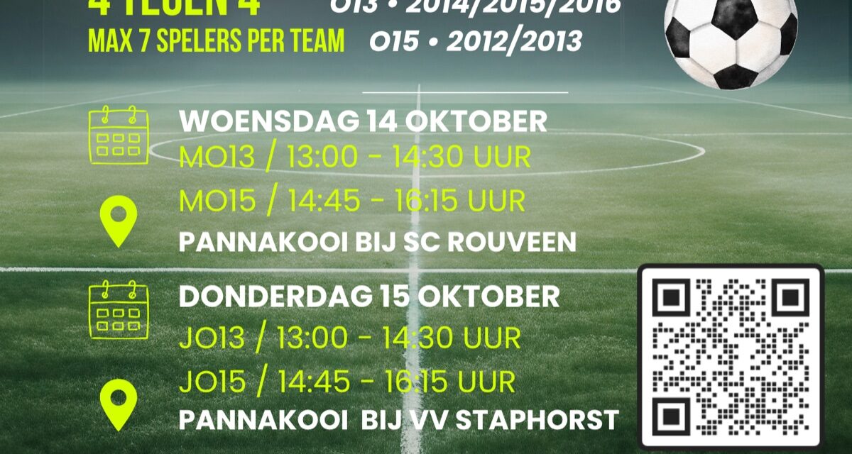 Deze herfstvakantie FC Straat voorrondes in de gemeente Staphorst! ⚽️🔥
