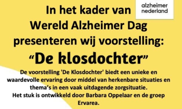 Trefpunt Wereld Alzheimer Dag 5 oktober “De Klosdochter”
