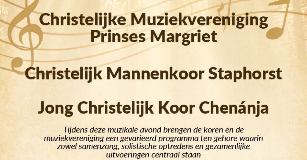 Do 1 oktober: gezamenlijk optreden van koren en muziekvereniging