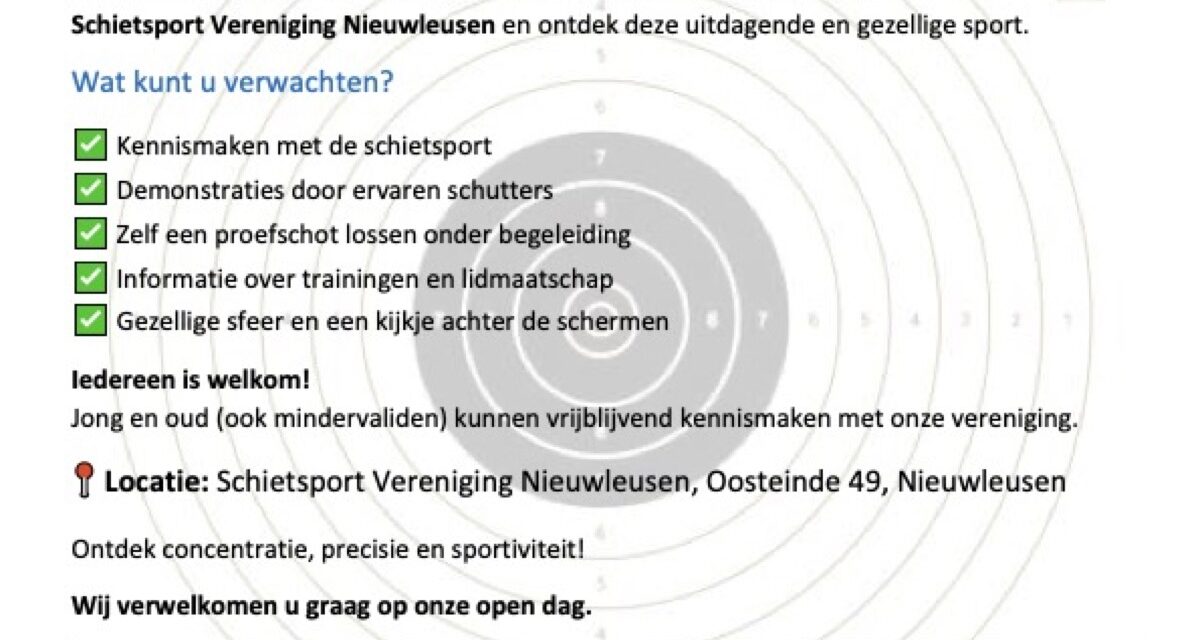 Open dag Schietsportvereniging Nieuwleusen