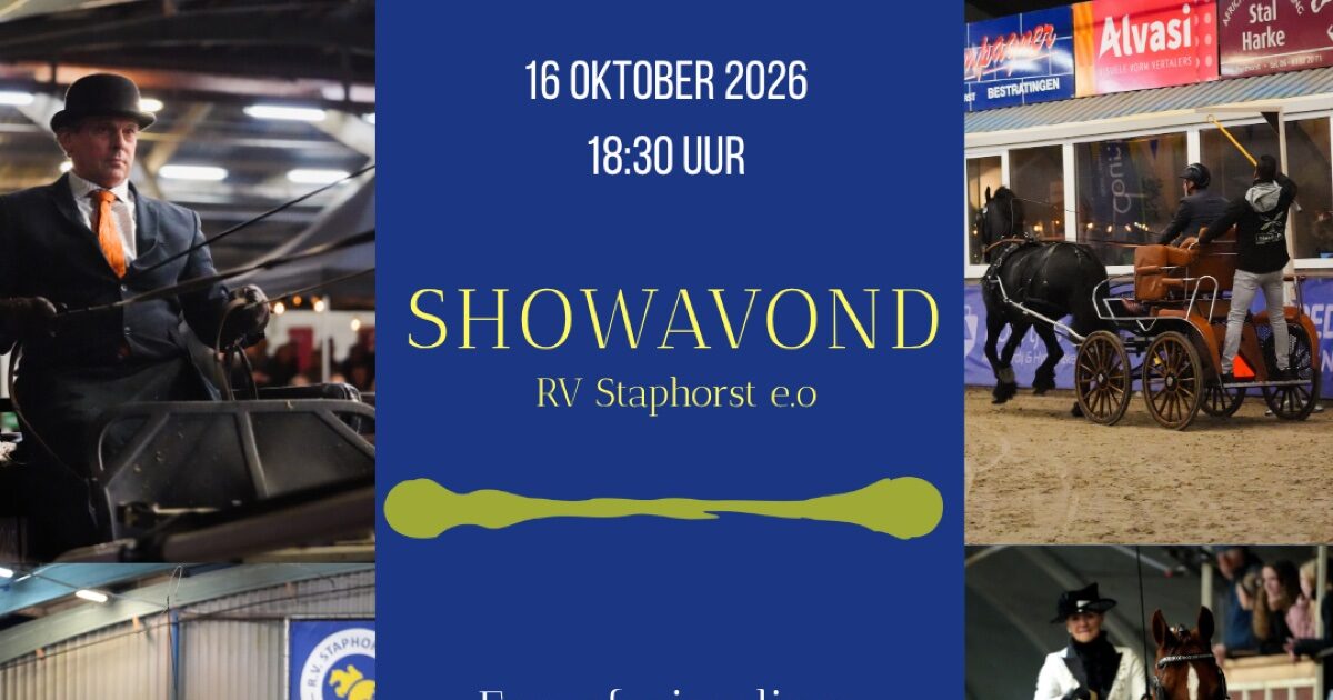 Oktoberconcours 2026 belooft twee dagen paardensport en spektakel in Staphorst