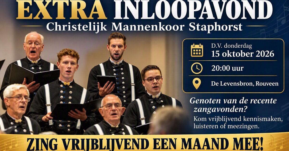 Van (mannen)zangavond naar mannenkoor: Zing jij met ons mee? Extra inloopavond