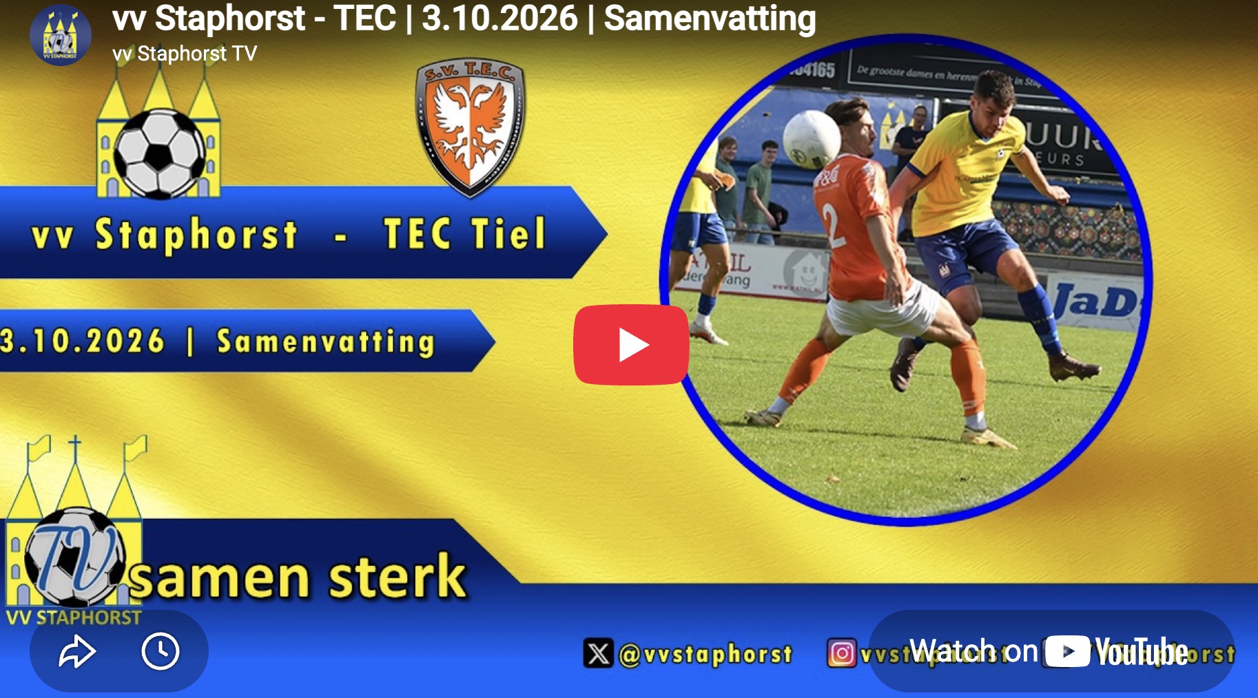vv Staphorst – TEC Tiel